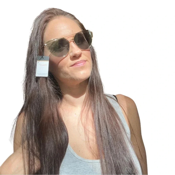 Yellow gold color mirrored sunglasses - Picture 3 of 3